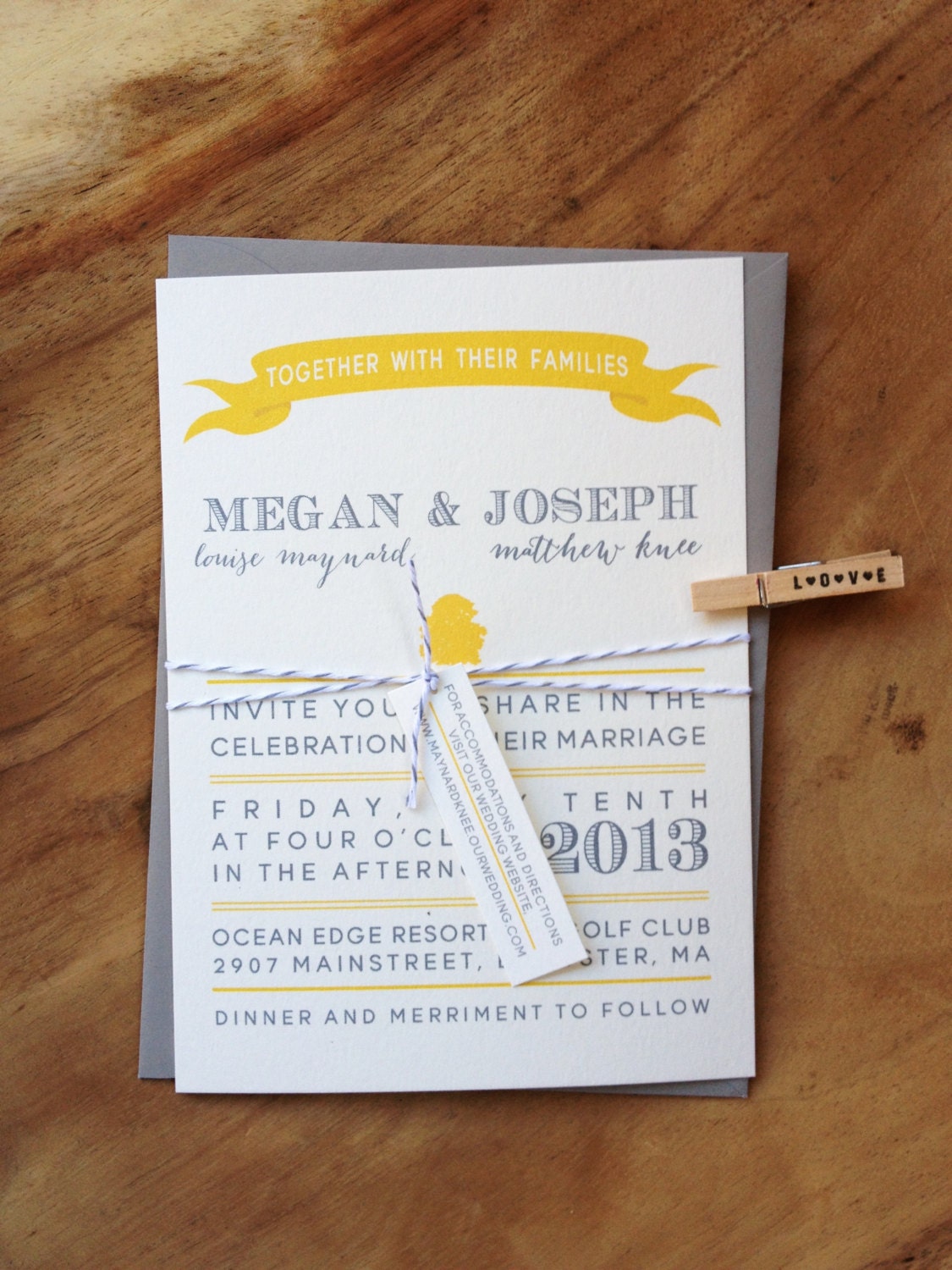 Grey and Yellow Wedding Invitation Suite