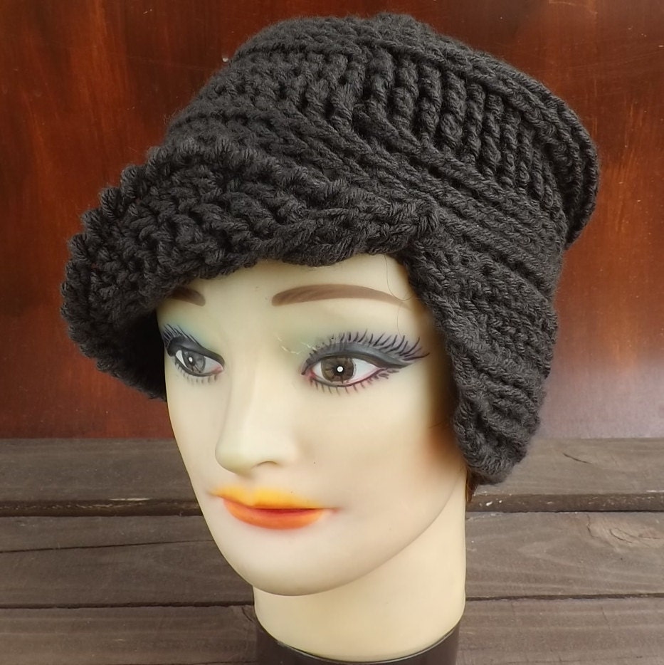 Instant Download Crochet Pattern PDF for the Clairisse Beanie Hat with Asymmetrical Flip Top Visor - Permission To Sell
