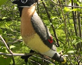 Cedar Waxwing Embroidered Felt Ornament Home Decor