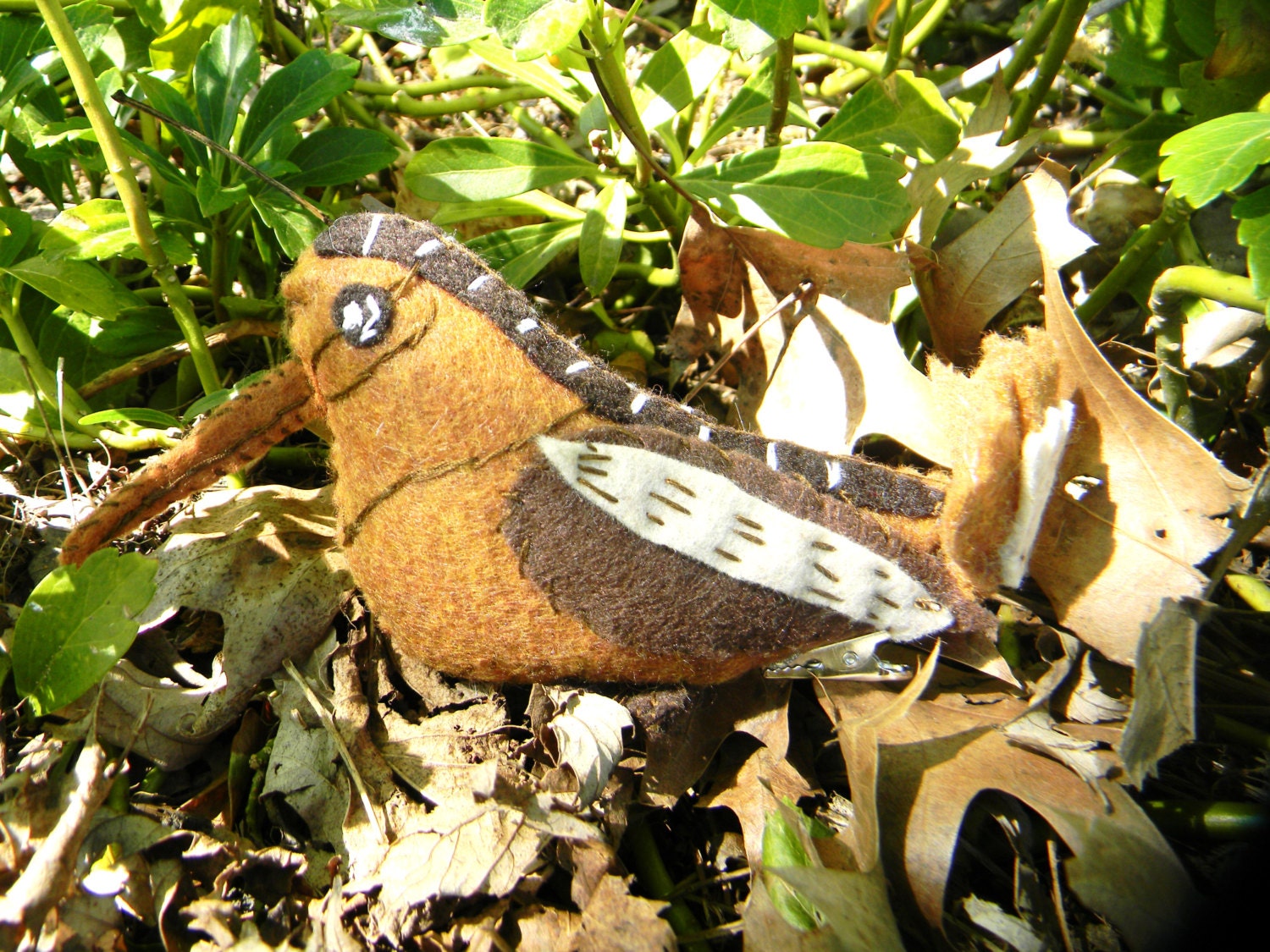 Woodcock bird Embroidered Felt Ornament Home Decor