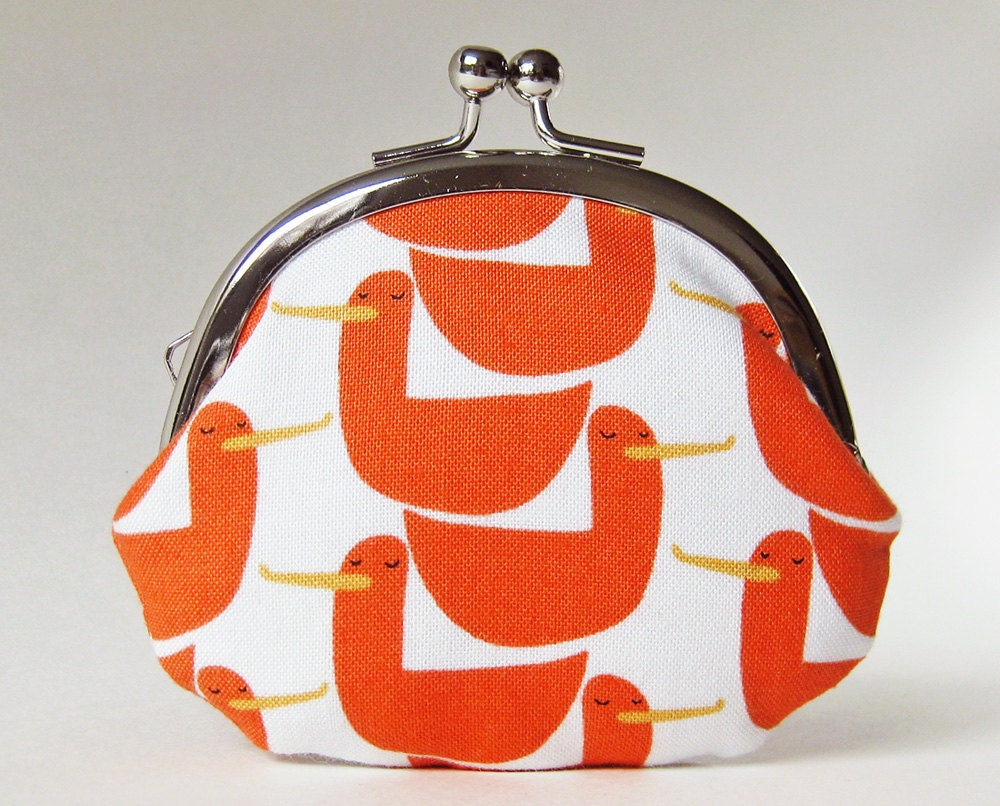 Coin purse - orange ducks