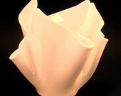 Vase Candle - White Opal Iridized Glass Vase
