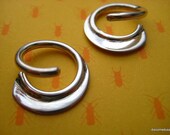 SALE/SECONDS 12g small sterling silver blade hoop earrings tribal industrial body jewelry