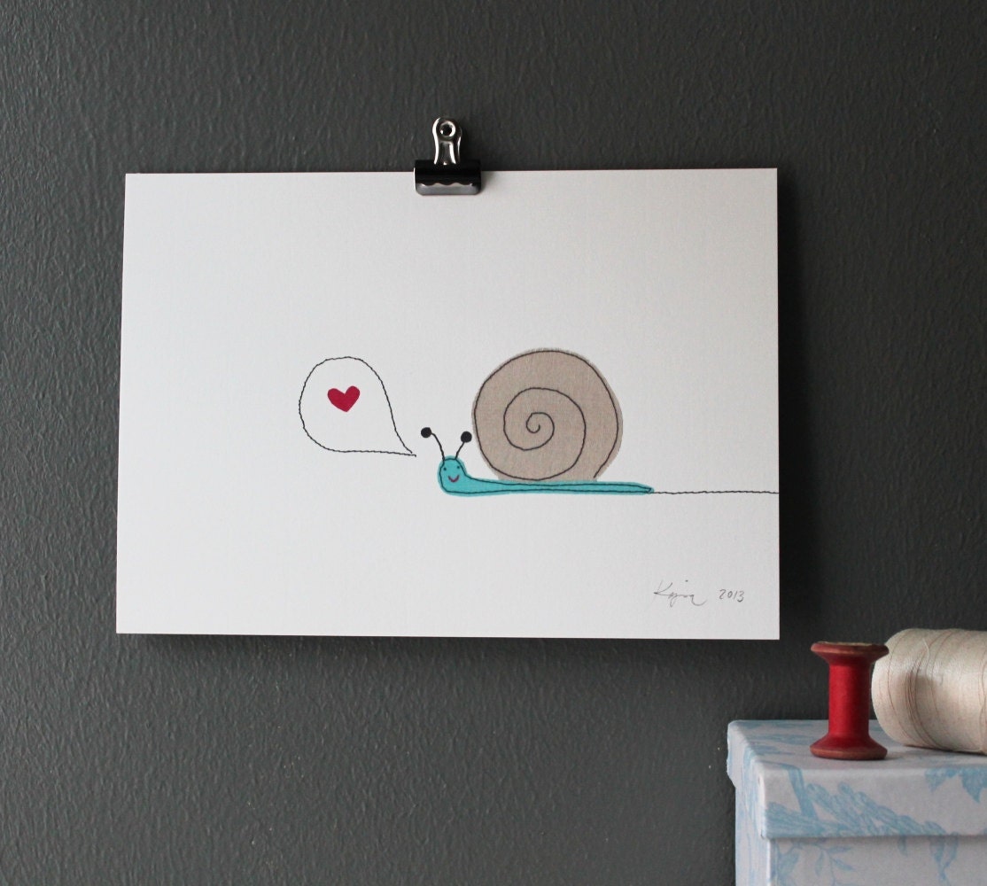 love snail - art print