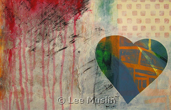 Love Story - small valentine heart original painting