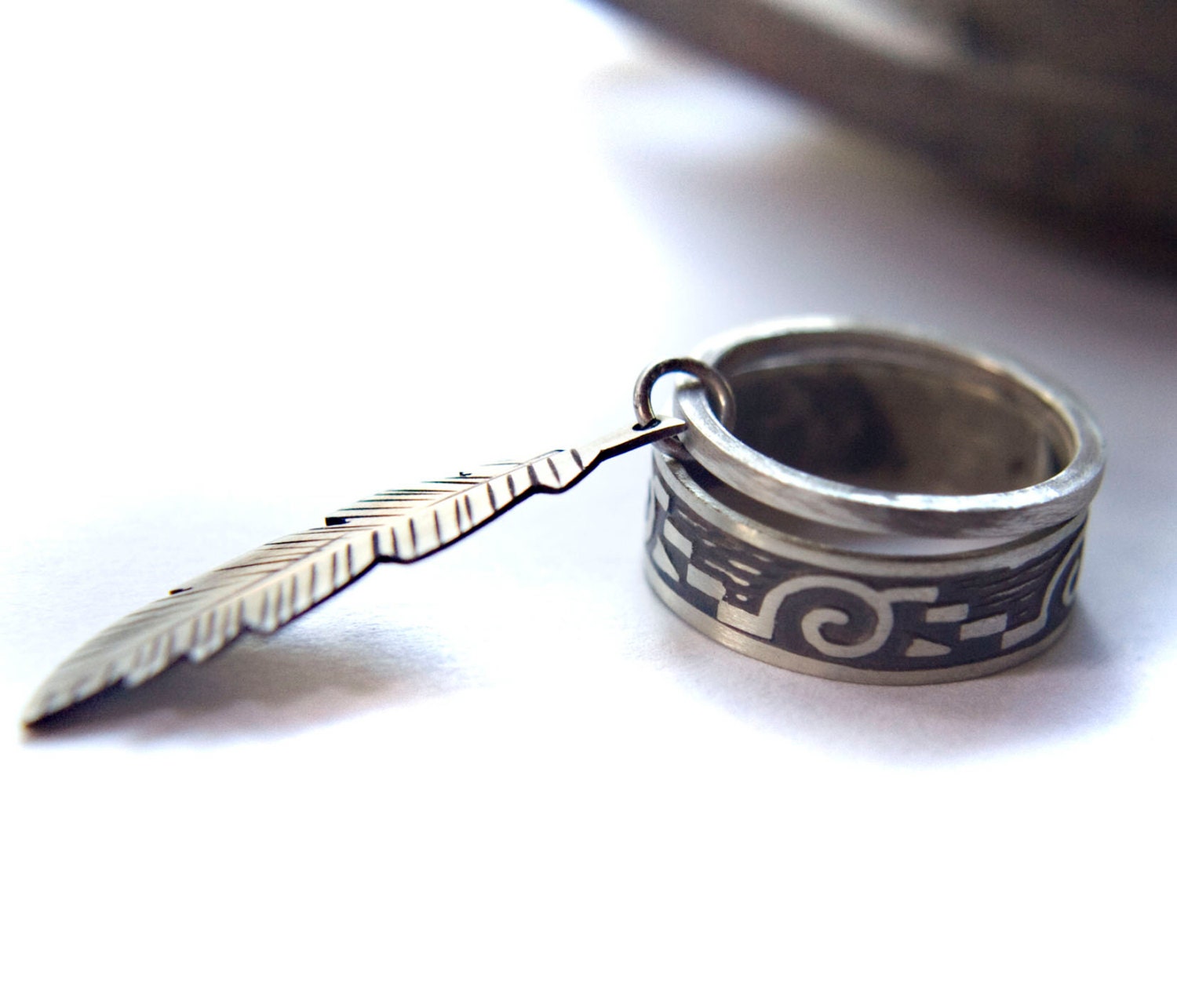 Tribal Stacking Rings - Set of Two Rings - Ethnic or Tribal Jewelry - Made to Order