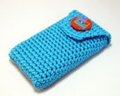 Nintendo 3DS / DSi / DS Lite Case - Turquoise with Multicolored Button