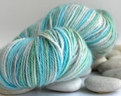 Hand Dyed Yarn Wool and Nylon Blend - Variegated, 355yds - Glacier
