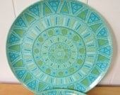 4 vintage retro melmac dinner plates by Laguna
