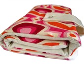 circular knitting needle organizer - pink orange mod flowers