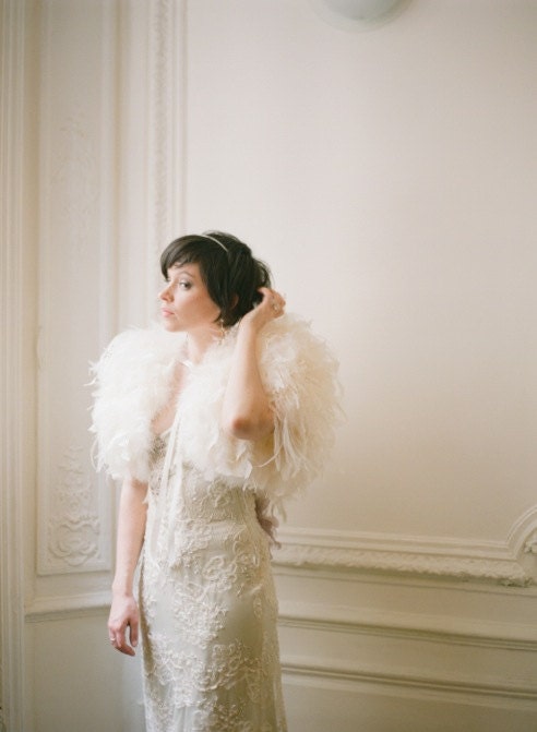 Ostritch and Maribou Feather Bolero