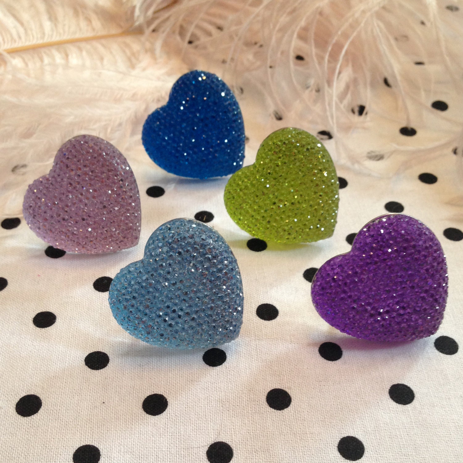 Giant Crystal Heart Ring