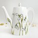 Vertical Ceramic Coffee Pot - Snowdrops, Botanical Collection