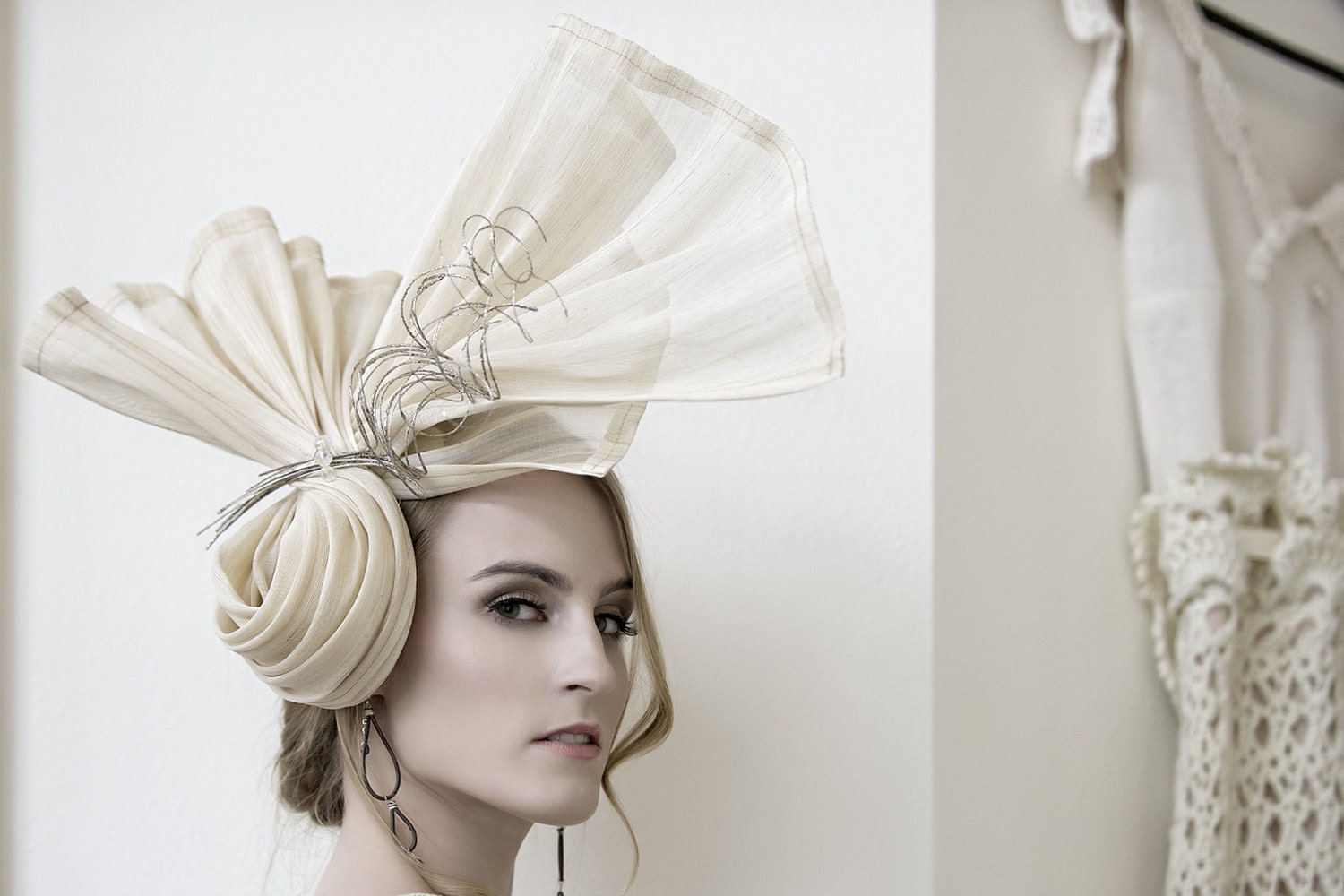 Haute Couture Headpiece Summer Straw Racing Hat