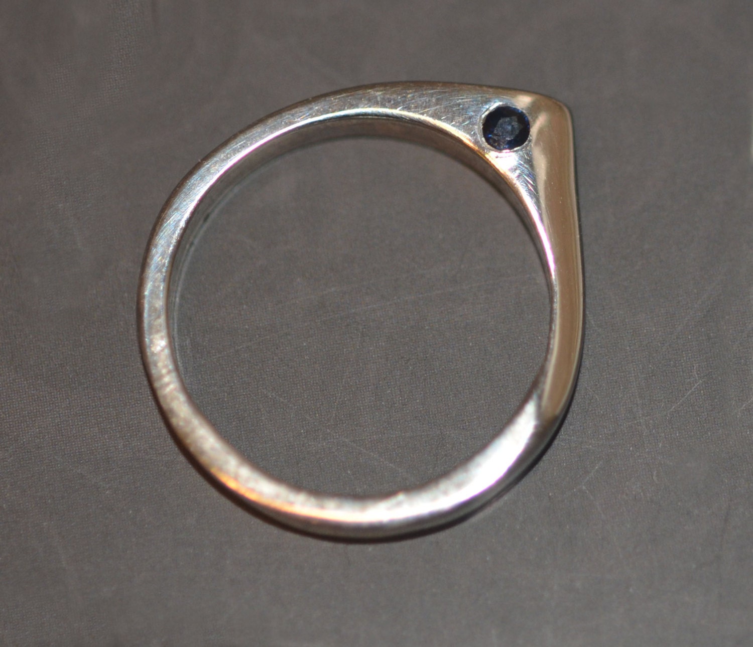 Blue Sapphire Stackable point ring