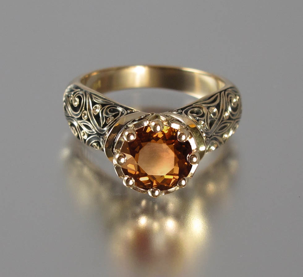 The ENCHANTED PRINCESS 14k gold ring with Tourmaline RESERVED for R. - 1st payment