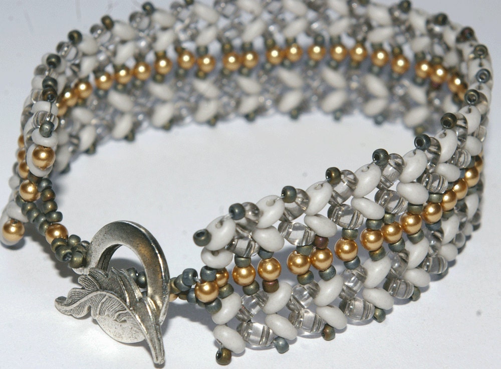 Helena Beaded Bracelet Pattern Using Twin Beads