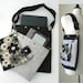 Black grey floral tote, messenger, laptop bag, handbag, purse