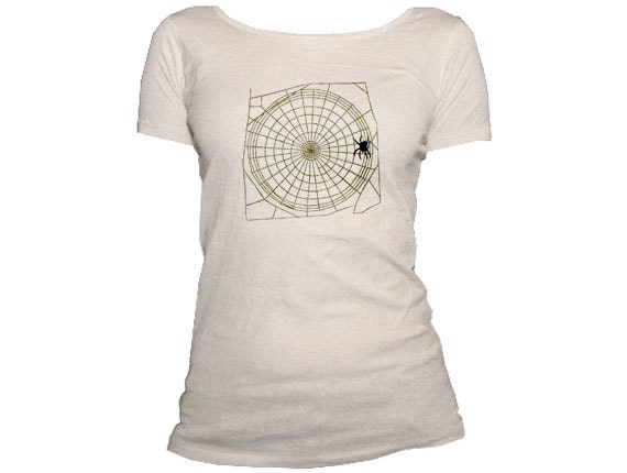 SPIDER WEB - Organic Cotton Scoop Neck Tshirt