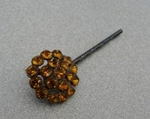 ball of fire bobbypin - vintage rhinestone