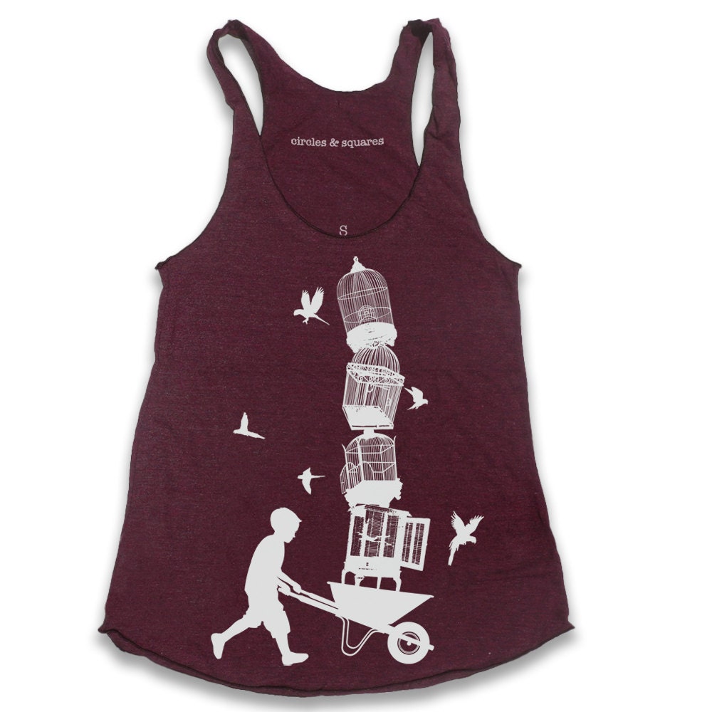 NEW - BIRDCAGE - "Lifted" Women's Tri-Blend Racerback American Apparel Tank Top (9 Color Options)