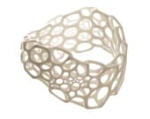 Wave Bracelet  - white nylon 3d-printed bangle