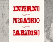 Silkscreen Typography Poster Print - The Divine Comedy