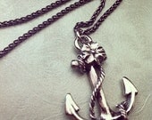 Anchor Pendant on 18 Inch Sailor Rope Chain