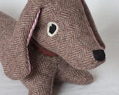 Tweed Brown Dachshund Wienerdog Stuffed Animal - mirkah
