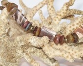 Chunky Zebra Jasper & Vintage Brass Bracelet