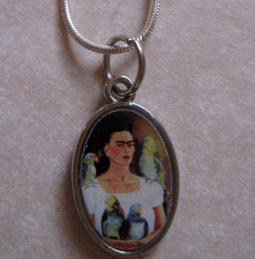 Frida Kahlo and Her Parrots Necklace