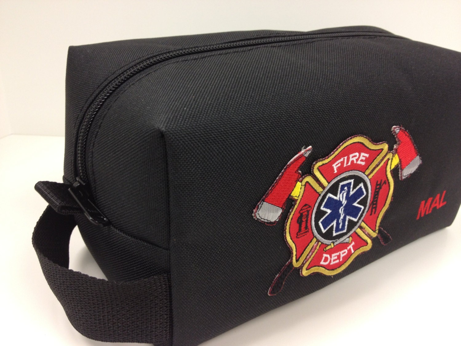 Fathers Day Gift for Fireman Personalized Dopp Bag for Firemen Fire Fighters Paramedics Heroes Ballistic Nylon