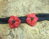 Flower Cabochon set - Poppy - Ruby Red