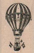 Steampunk hot air balloon with flags rubber stamps script air ballon transportation  wood mounted 19006