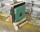 Skeleton Key - Petit Feed Sack Pillow Pair - Unique paper weight, bookends, pin cushion, etc