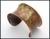 OASIS CUFF - Handforged Flamed Concave Bronze Cuff Bracelet