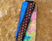 Fused Glass Jewelry, Dichroic Jewlery, Dichroic Fused Glass Pendant - Contemporary Necktie