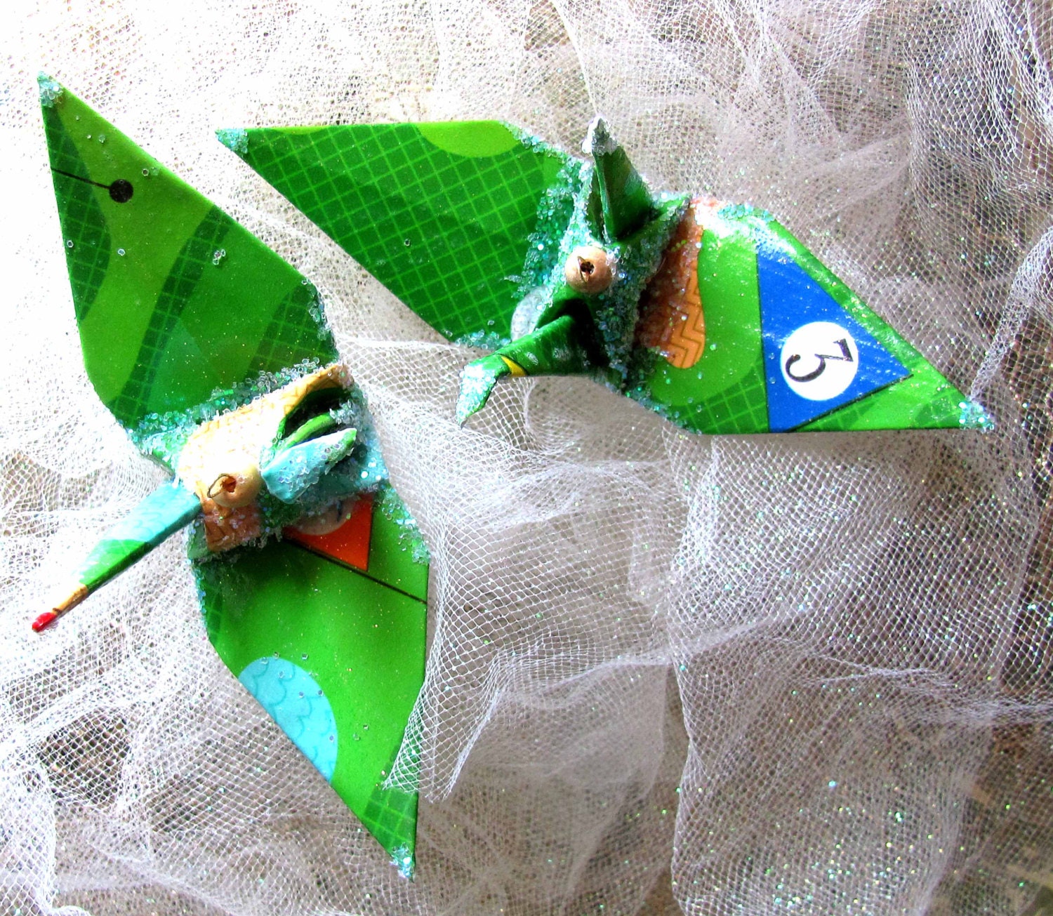 Golf and Gatsby  Peace Crane Wedding Cake Topper Party Favor Origami Christmas Ornament Japanese Paper Bird Decoration Father's Day