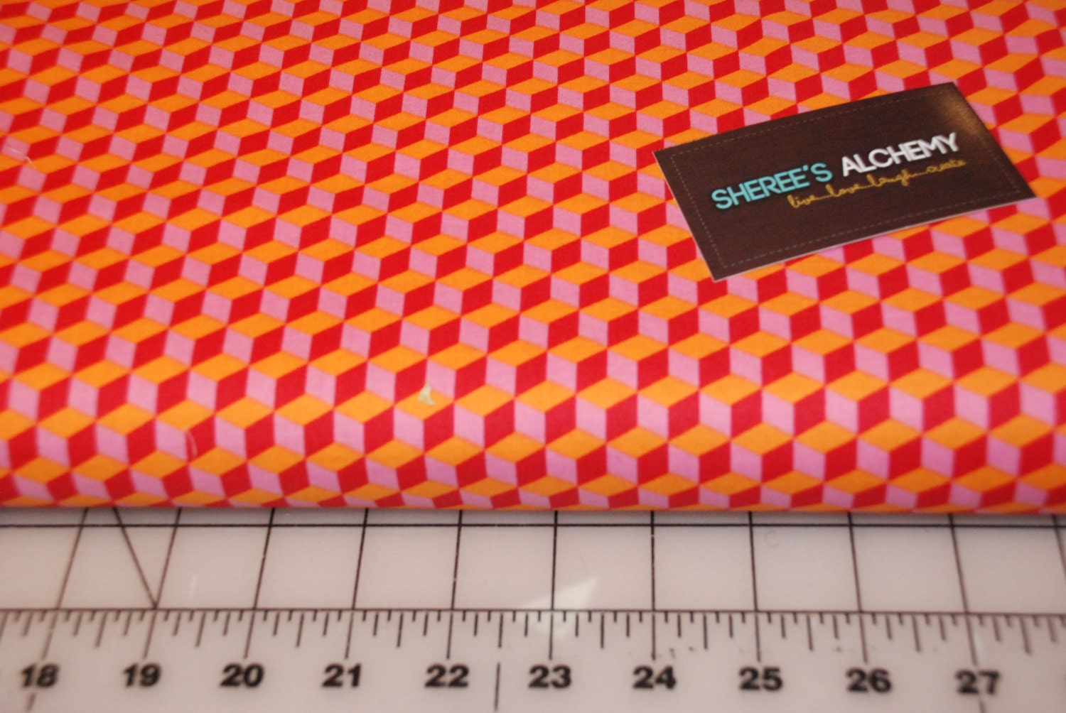 Michael Miller Patty Young Sanctuary Pink Orange Geometric cotton Fabric by the yard