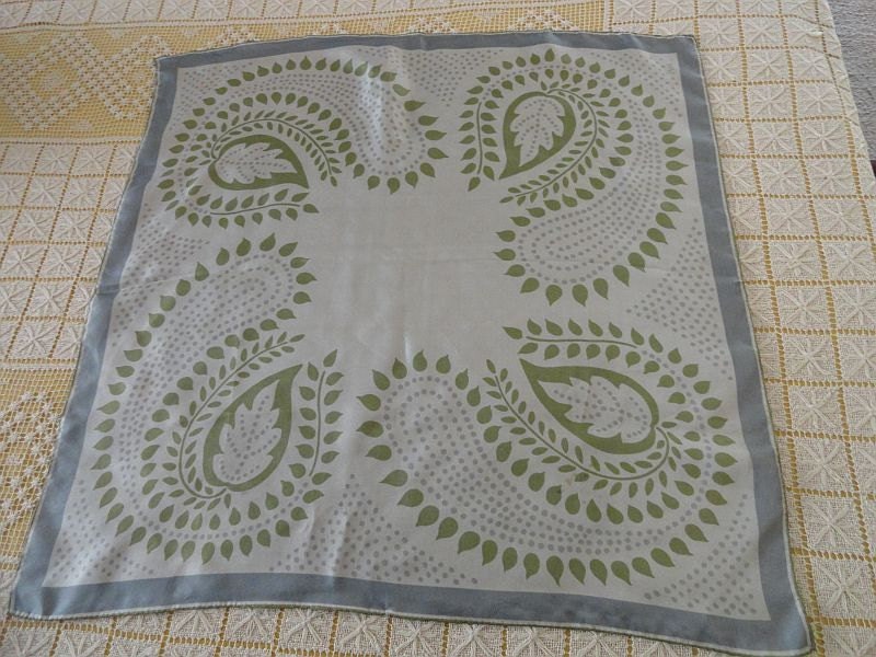 Vintage 60s Vera Neumann Paisley Leaf Silk Scarf