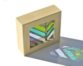 Small Stained Glass Panel in Free-Standing Wooden Frame