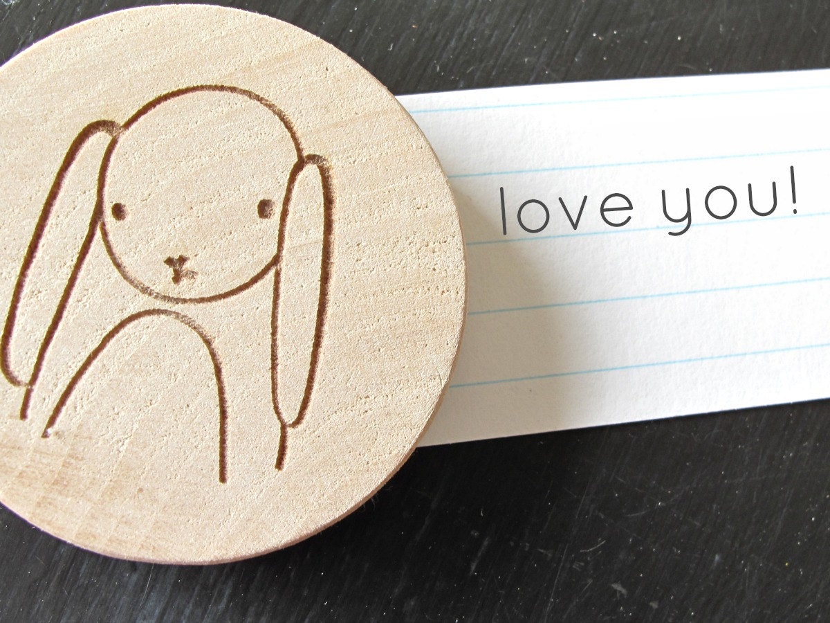wood bunny magnet, fridge magnets, magnet
