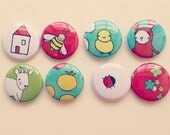 pins and magnets - assortment of 8 - kitsch