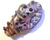 Purple Focal Lampwork Glass Beads, handmade chrysalis ready to wear artisan pendant necklace, orphan bead, jewelry supplies, SRA art glass