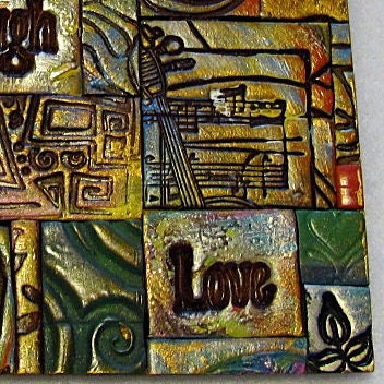 Live Laugh Love Polymer Clay Tile Mosiac