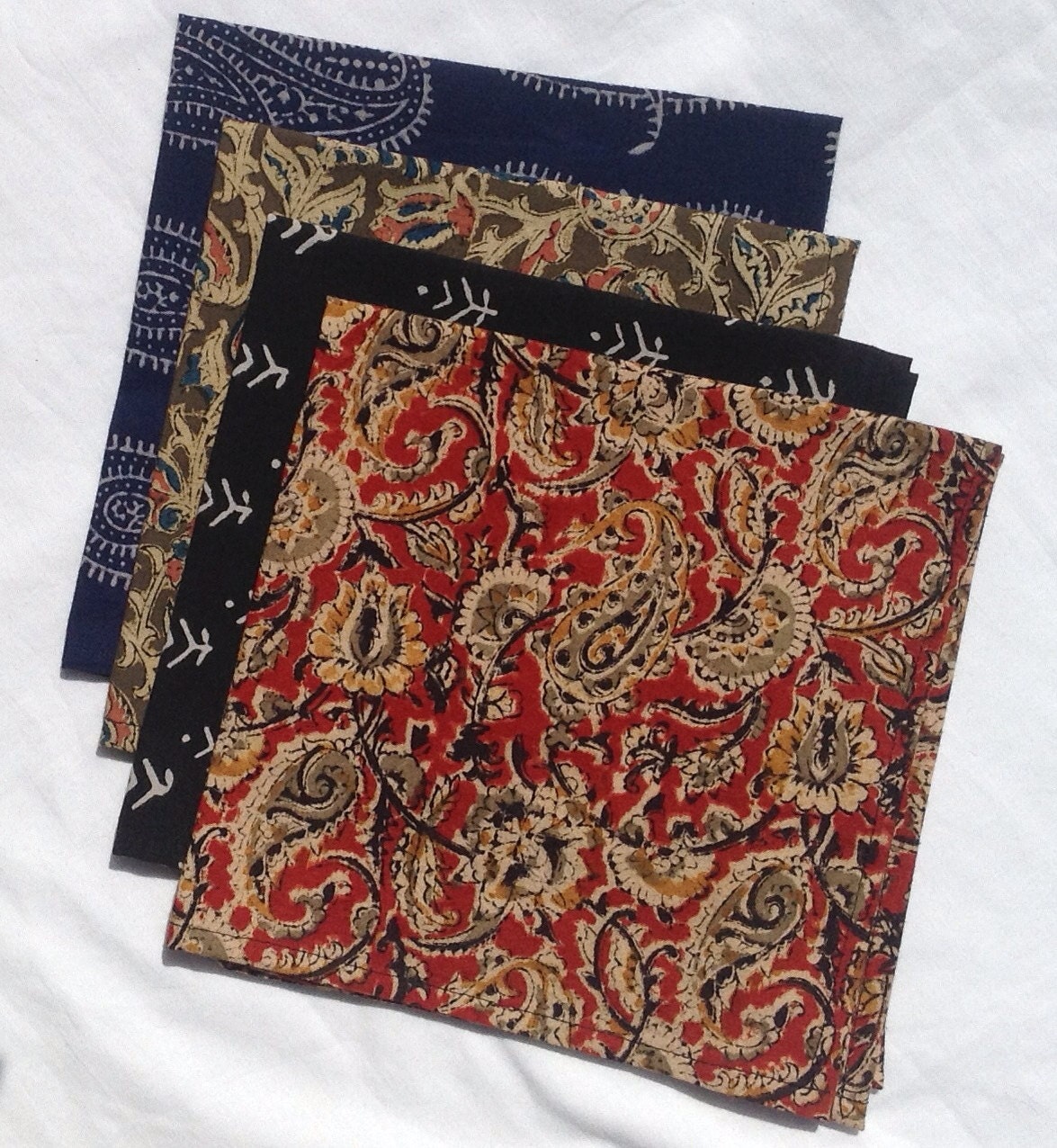 Cloth napkins 4 17" handmade cotton indian prints