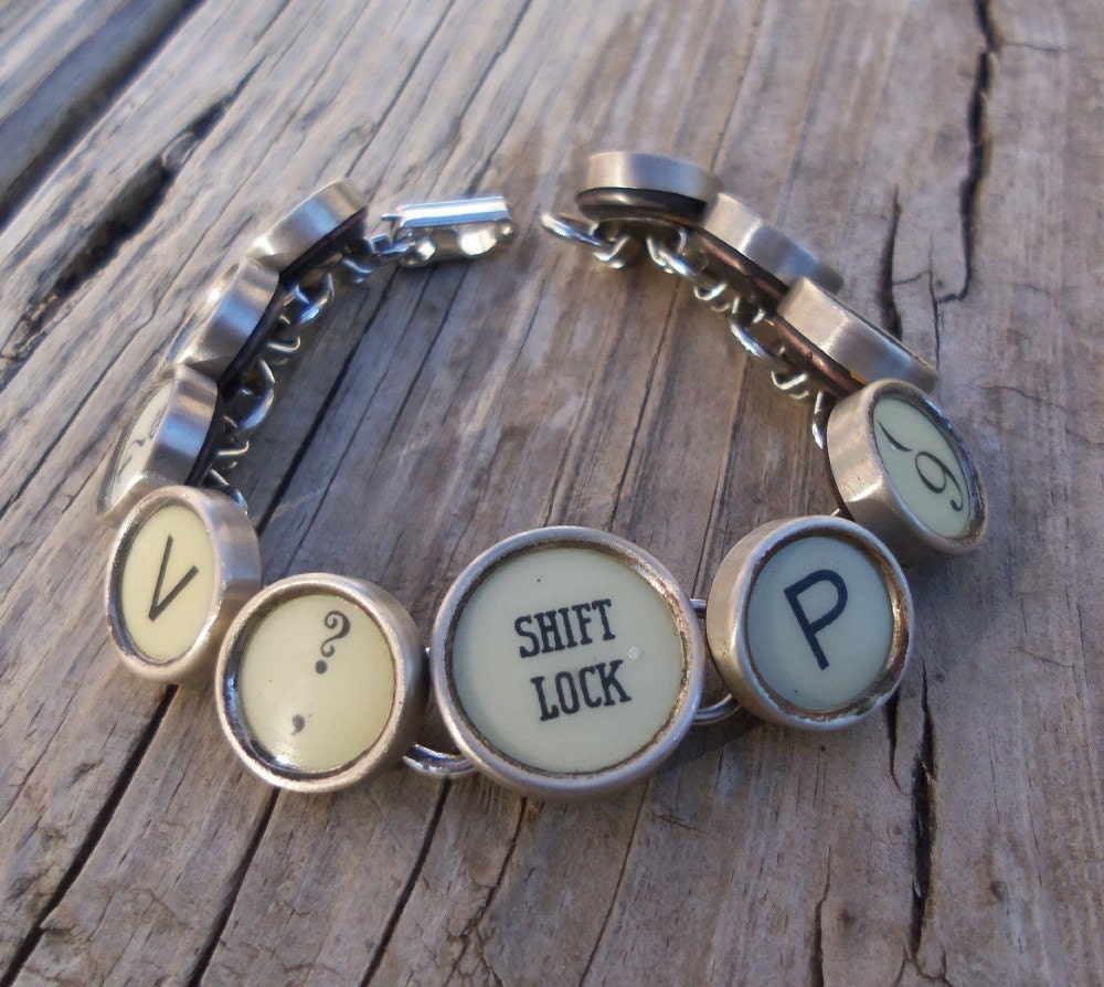 Vintage Typewriter Key Bracelet