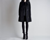 60s mod embroidered oversized collar mini coat / s / m