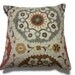 Two Camel Brown Mustard Gold Gray Orange Rust Pillow Covers Suzani Design Decorative 18 x 18 inch Toss Throw Accent Covers
