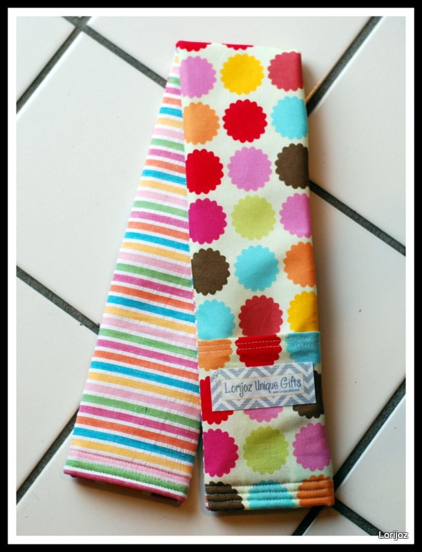 Reversible Polka dot DSLR Camera Strap Cover with Lens Cap Pocket